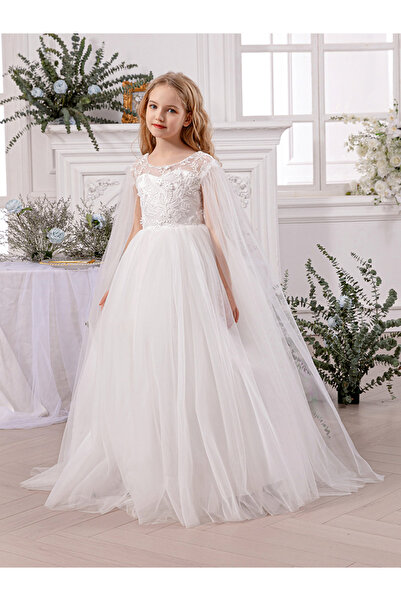 Take Two By Styli Lace Insert Bow Detail Cape Sleeve Dress