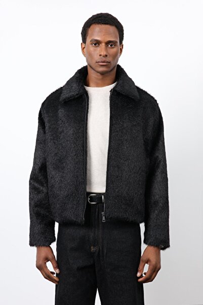Antioch Black Soft Textured Men's Coat
