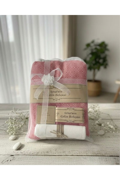 Bursa Home Gelin Bohçası Hamam Seti & Hediyelik ( Kese,Peştemal,Sabun,Topuk T...