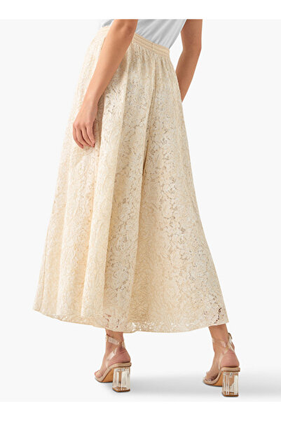 FAV Lace Textured Palazzo Pants with Flexi Waist