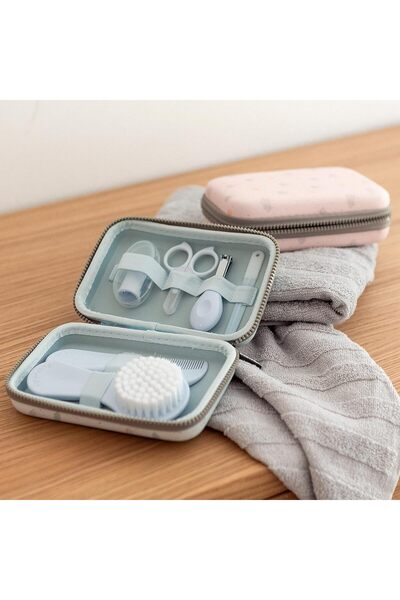 Suavinex 6-Piece Baby Manicure and Daily Care Gift Set for Boys, Blue