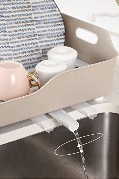 Elista Lüks Tabaklık Bulaşıklık-Yönlendirilebilir Su Akıtma Kanallı Bulaşık S...