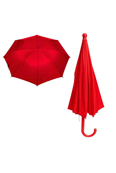 Generic Easy Folding UAE National Day Plain Portable Umbrella For Kids- Red