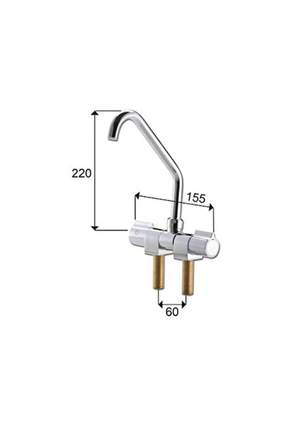 GFN Chrome-Plated Brass Mixer Faucet with Pivoting Foldable Nozzle, 14 mm