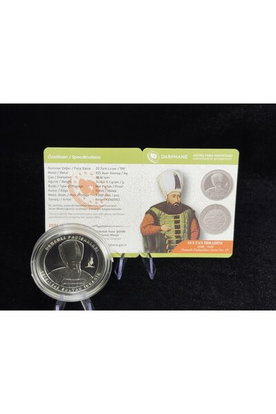 Sultan İbrahim – Osmanlı Padişahları Serisi No:18 Gümüş Hatıra Sikkesi (Darphane, 925 Ayar, Proof)