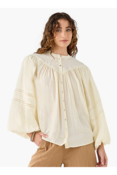 FAV Lace Detail Top with Balloon Sleeves