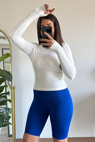 CİDDE Γυναικεία υφασμάτινη μπλούζα με λεπτομέρεια που περνάει από το δάχτυλο