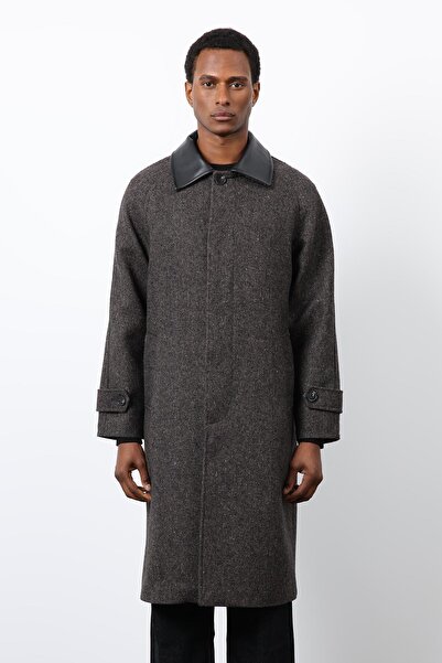 Antioch Brown Contrast Collar Men's Coat