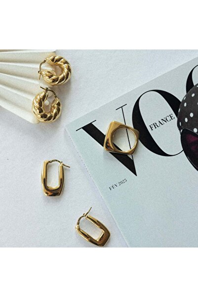 IOSA Prism Square Silver Ring (14K Gold-Plated)