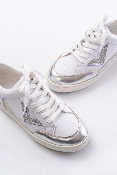 Zerenyus Zri̇n-01 Premium White Garni Lace-Up Women's Sneaker