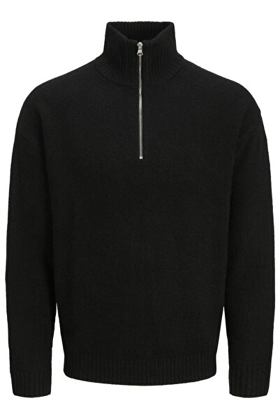 Jack & Jones Men's Black Sweater Model Code: (12278937) Jjesoho Ollie Knit Half Zip Sn