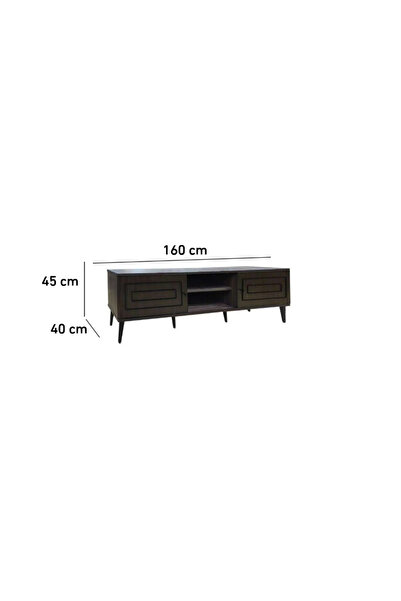 BAITY Modern TV Table Malaysian Wood 160 cm - Brown