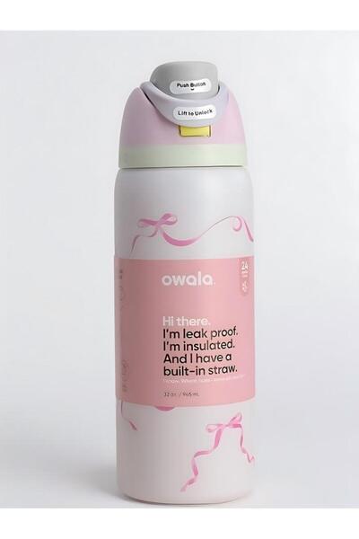 owala Freesip Insulated Stainless Steel Water Bottle 24oz Pink Ribbon
