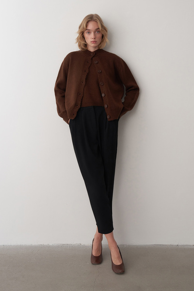 Mathilda Store Acı Kahve Triko Hırka Süveter Takım