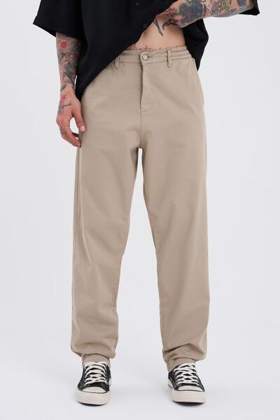 Machinist Ανδρικό παντελόνι βασικό μονόχρωμο τζιν μπεζ