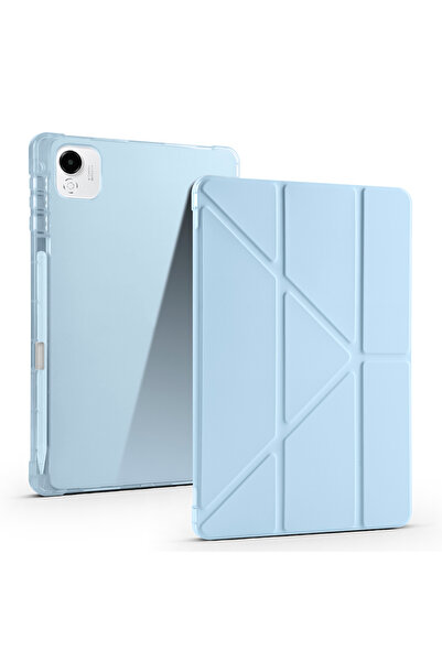 HTstore Honor Pad X9 Pro Case Zore Tri-Folding Stand Case with Pen Compartment-Blue