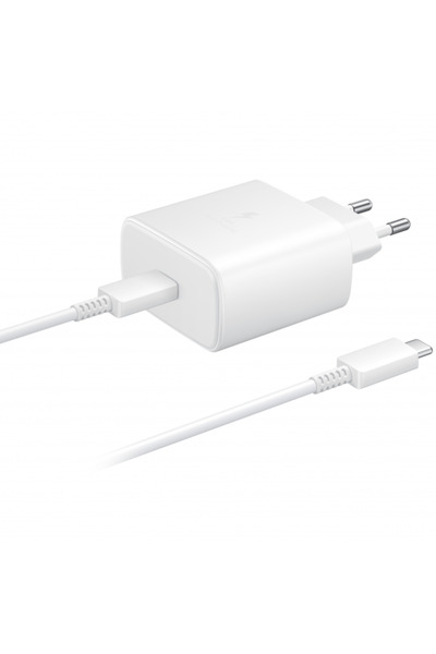 Samsung Mains Charger with USB-C Cable EP-TA845 + DW767JWE, 45W, 4.05A, 1 x USB-C, White
