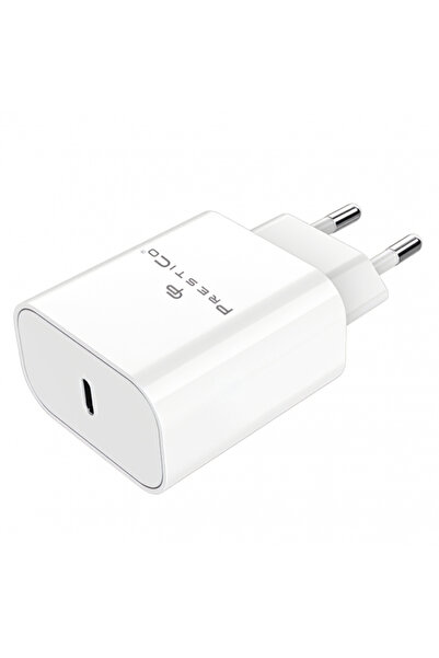 Universal Prestico F15+ Wall Charger, 30W, 3A, 1 x USB-C, White