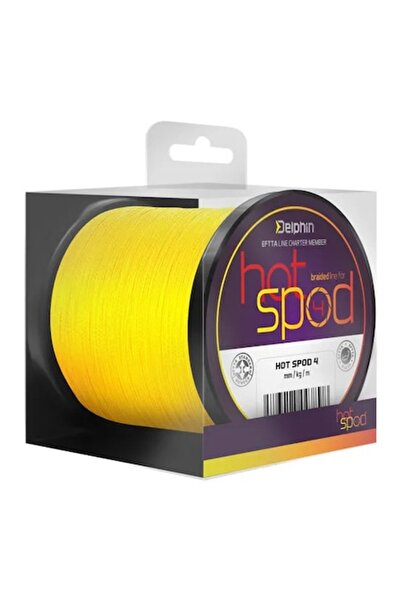 DELPHİN Fir împletit Hot Spod 4, galben, 0,14 mm, 9,10 kg, 300 m