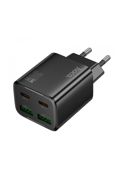 Hoco Incarcator Retea N56, 30W, 3A, 2 x USB-A - 2 x USB-C, Negru
