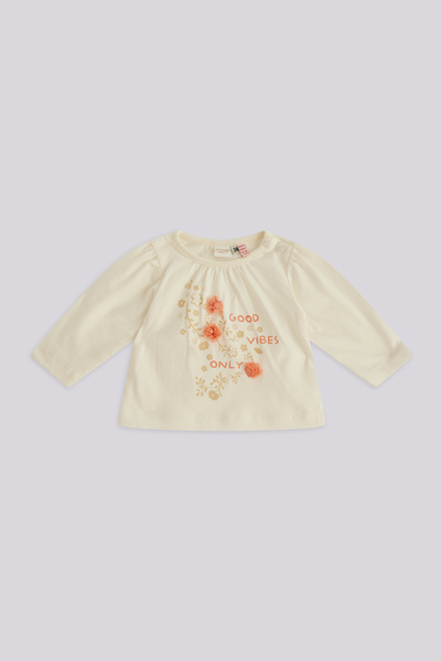Layette Baby Girl Ecru Tshirt