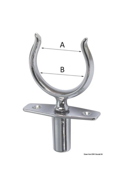 OSCULATI Furcă din alamă cromată pentru bărci, diametru ax 12 mm, A 45 mm, B ...
