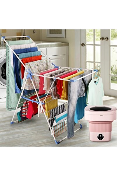Primo Plus 2-offer Clothes Dryer Rack White & Blue with Portable Mini Folding...