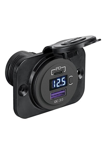 OSCULATI Voltmetru digital cu mufă USB dublă (Tip A + C) -