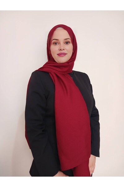 nevhare شال أحمر ذو ملمس مميز