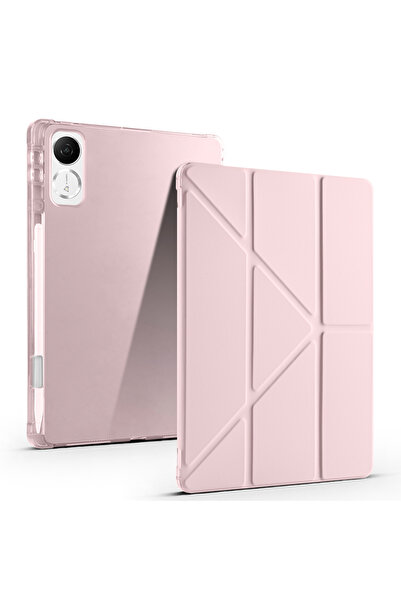 HTstore Honor Pad Gt Case Zore Tri Folding Stand Case with Pen Compartment-Rose Gold