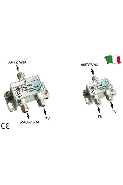 GFN Glomex V9147 Splitter de antenă, două ieșiri, pentru televizoare și radio FM