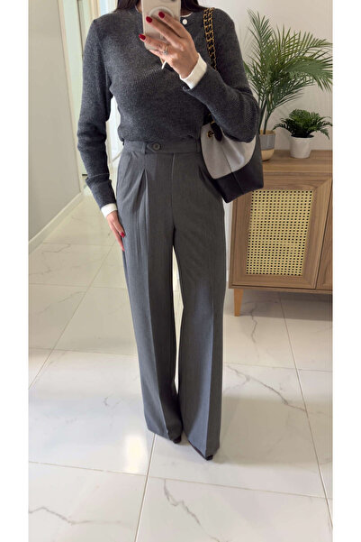 BİRCANÇİL Norwe Gray Palazzo Pants
