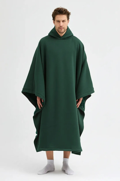 Ghosty Wear Ghosty Pelüş Astarlı Giyilebilir Hoodie Battaniye Yeşil