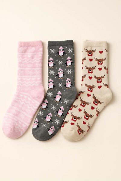 BONY SOCKS Women's 3-Piece New Year's Socks