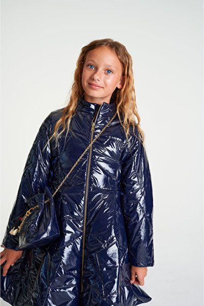 Lia Lea Girl Navy Blue Coat