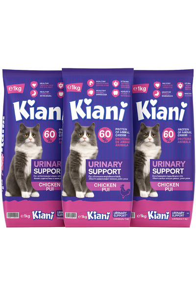 KİANİ Set 3 bucati-Formulă pentru sănătatea urinară a pisicilor adulte cu pui...