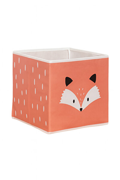 HomyJRs 2-Piece Fox Printed Brick Color Box Without Lid 30x30x30 Cm