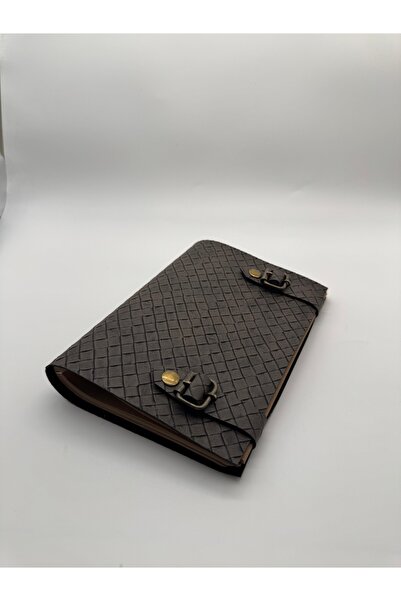 LAYDA جلد صناعي بنقشة البقلاوة بلون بني داكن