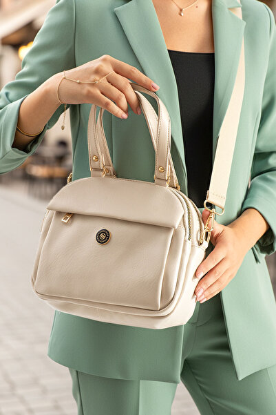 POLO CLUB Women's 4-Compartment Adjustable Crossbody Soft Leather Shoulder and Hand Bag (25X21 cm)