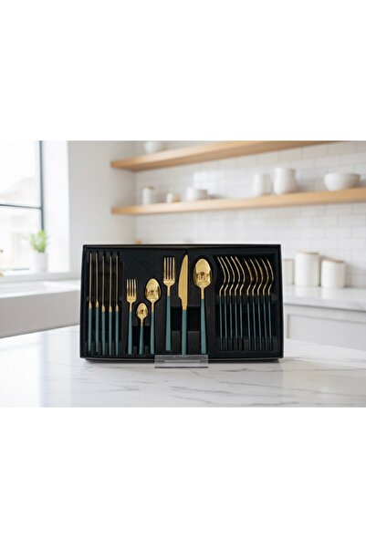 Bıçakcı Gold Çatal kaşık bıçak takımı 18 parça