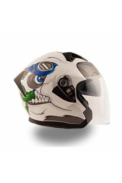 KC ÇENESİZ VİZÖRLÜ YAZLIK KASK [KC528-1] PANDA