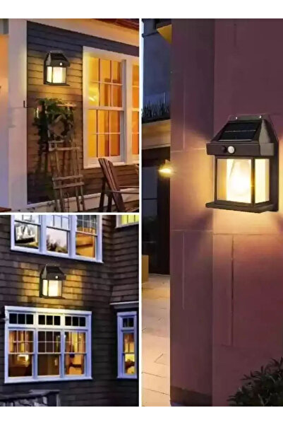 Generic Vision Solar Wall Light with Motion Sensor IP65 Waterproof Outdoor Tungsten Bulb Design for Garden