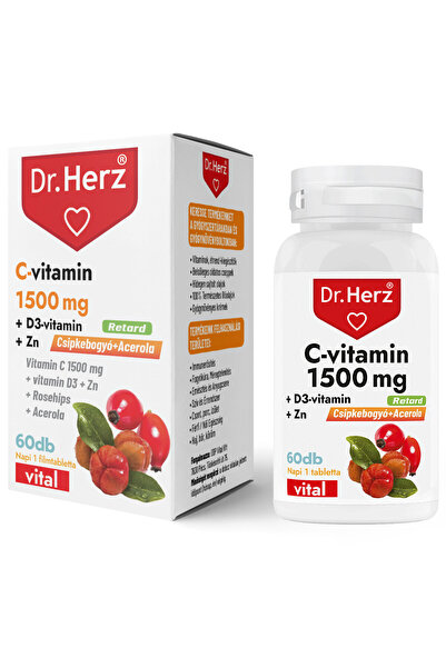 Dr Herz Vitamin C 1500 mg + D3 + Zinc capsules with rose hips and acerola 60 pcs