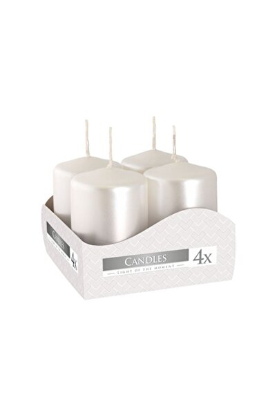 BISPOL Set of pearly white candles, SW40/60-190, 4 pieces