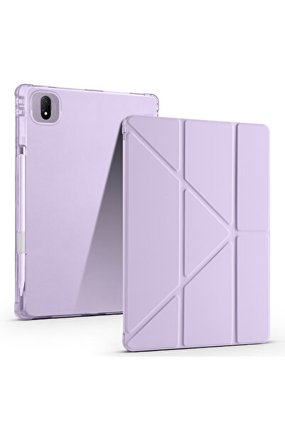 HTstore Honor Pad Gt Pro Case Zore Tri Folding Stand Case with Pen Compartment-Lilac