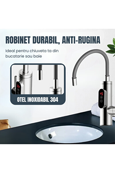 Rasov Instant tap 3300W stainless steel LED 360 rotation