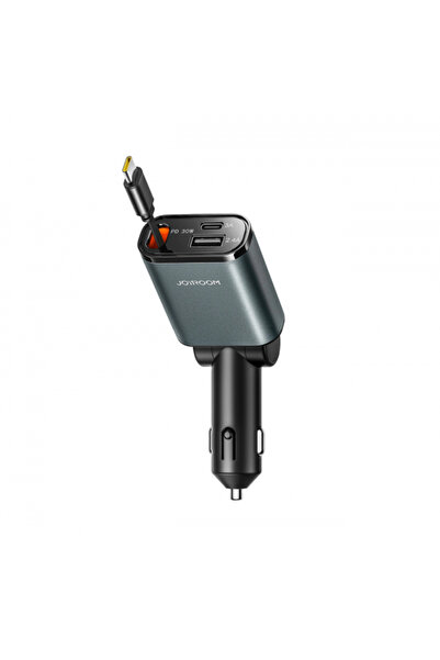 Joyroom Car Charger With USB-C Cable JR-CCL07, 30W, 3A, 1 x USB-A - 1 x USB-C, Gray