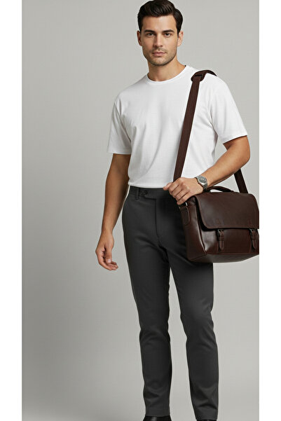 Bürke Men's Anthracite Color Quality Fabric Trousers