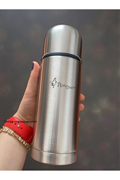 Penguen Steel Food Tea Coffee Hand Thermos with Cup Leak-Proof Double-Layer Steel Lightweight Hand Thermos 500ml
