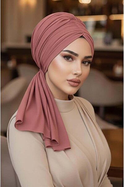 Aişe tesettür Dark Powder Buckle Evening Dress Bonnet Shawl